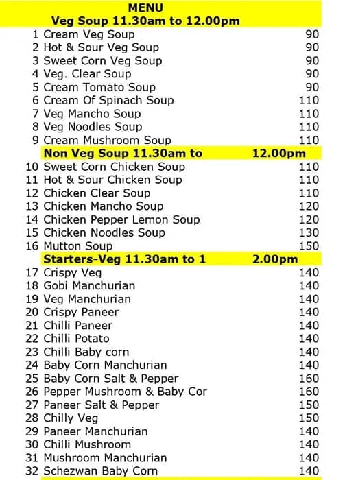 Thalassery Restaurant menu 