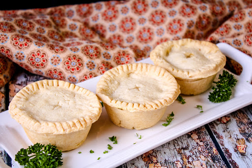 Turkey Pot Pies on a platter.