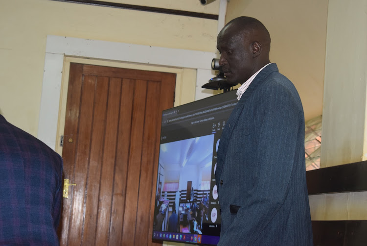 Patrick Naweet during the hearing of his case at the Meru High Court on April 29, 2024