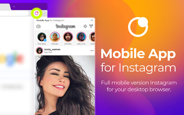 Mobile App for Instagram chrome extension