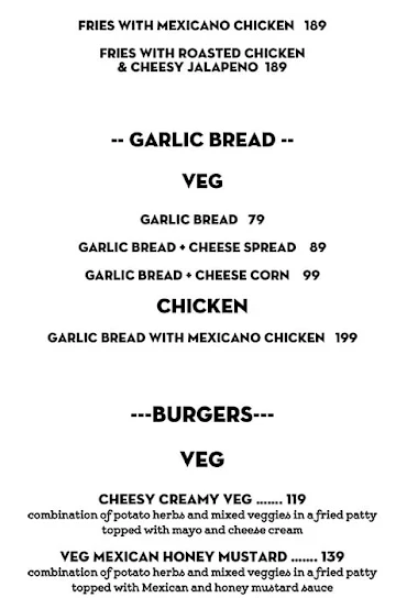 Cheesy Juicy Burgers menu 