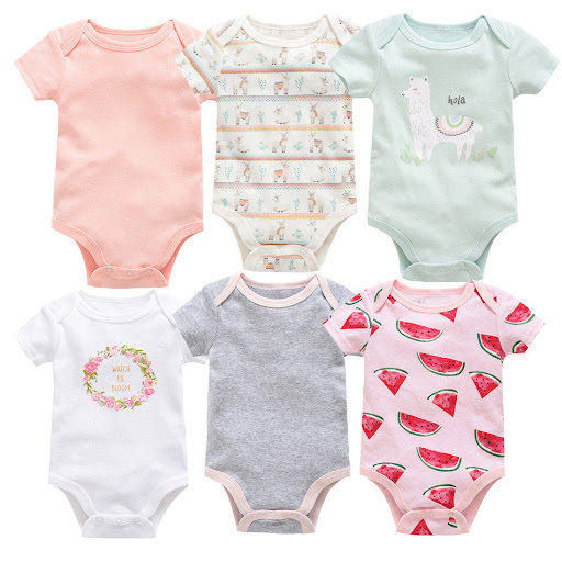 Title 3, 6-piece baby jumpsuit set, new short-sleeved ba...
