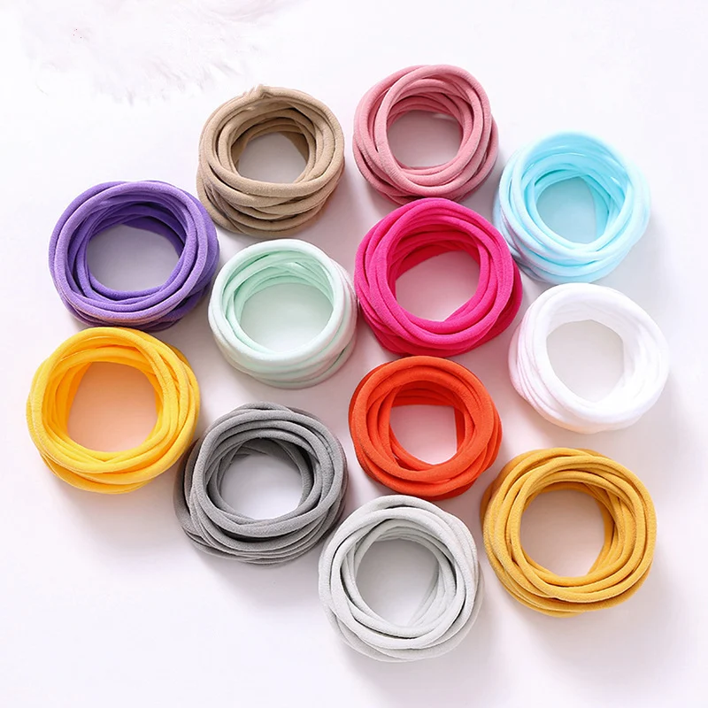 Bandeau pour bébé fait main INS sans couture en nylon fin, anneau de cheveux pour enfants DIY, doux et extensible, parfait pour coiffures et photos.