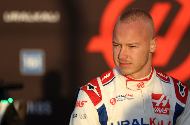 Russian Nikita Mazepin unveiling the Haas F1 VF-22 Ferrari during day one of F1 testing at Circuit de Barcelona-Catalunya on February 23 in Barcelona, Spain.