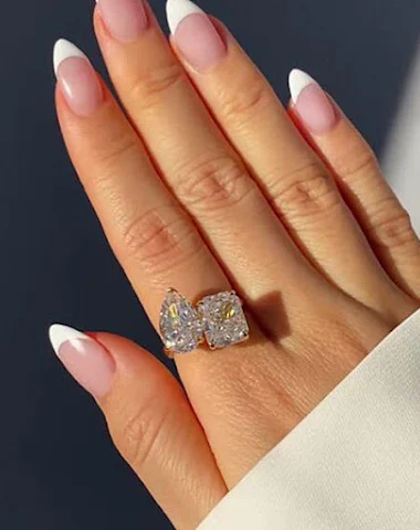 Bague Réglable Diamant Carré Géomét - 1