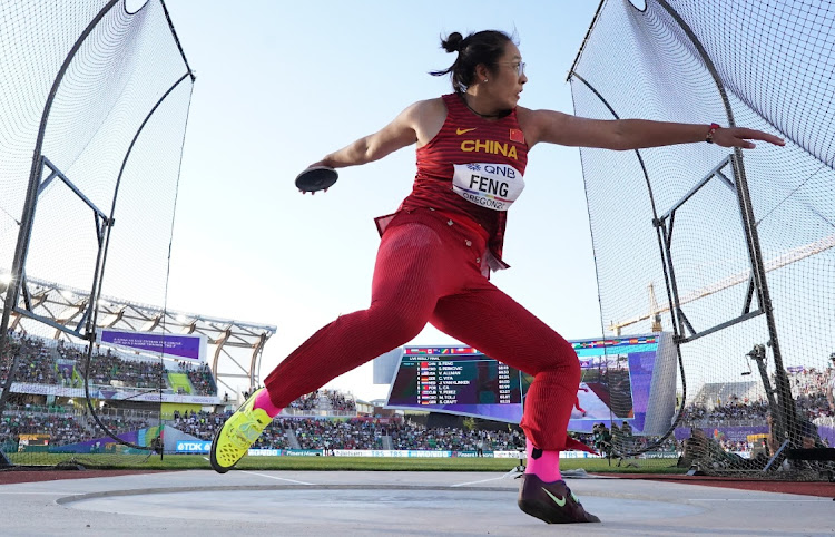 China's Bin Feng in action during the final.