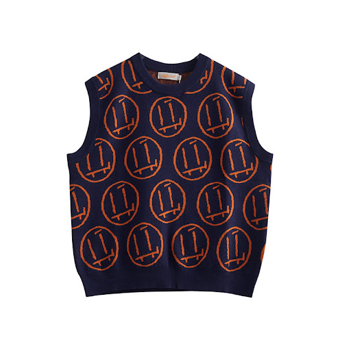 Title 1, Knit Sweater Vest Top College Style Loose Sweat...
