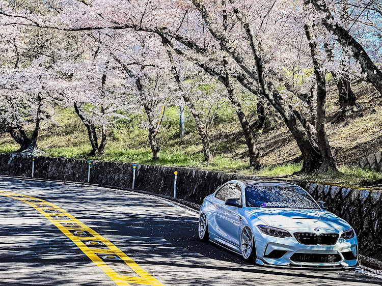 M2 クーペの桜とコラボ・減量・bcforge・Airlift・hca 381に関するカスタム事例の投稿画像2枚目