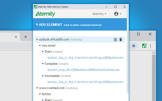 Aternity Web Activity Creator 2.0 chrome extension