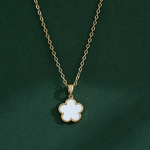 Title 13, Lucky Five Petal Flower Single Necklace Simple ...