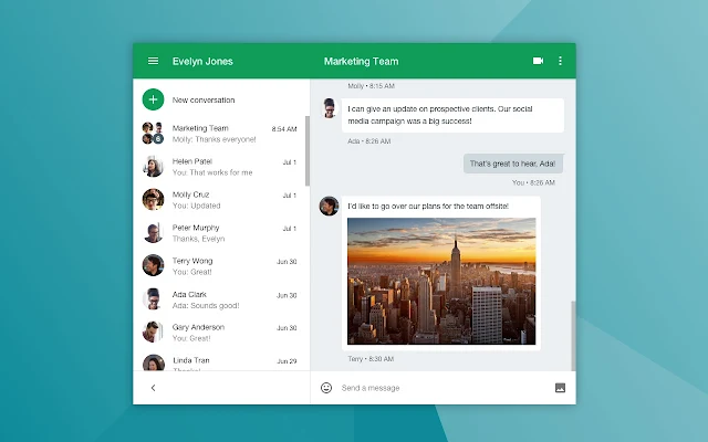 Screenshot of Google Hangouts for Chrome