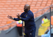 Mamelodi Sundowns coach Manqoba Mngqithi during the Caf Champions League match against Al Ahly at FNB Stadium on the March 12 2022.