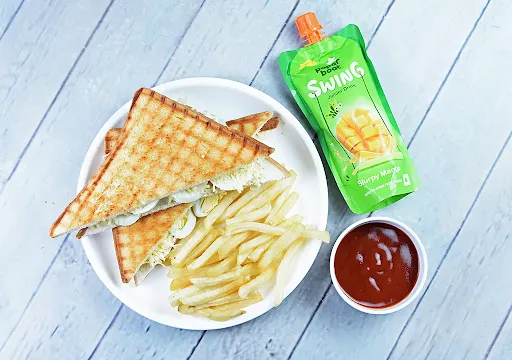 Boiled Saucy Egg+Fries+Paper-Boat Juice Combo