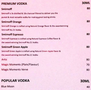 Cheers Lounge Bar menu 