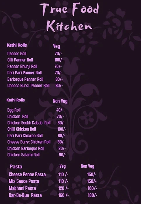 True Food Kitchen menu 