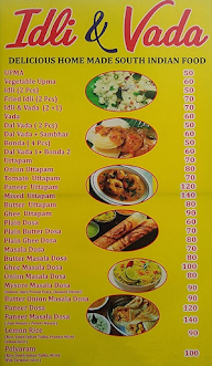 Idli & Vada menu 2