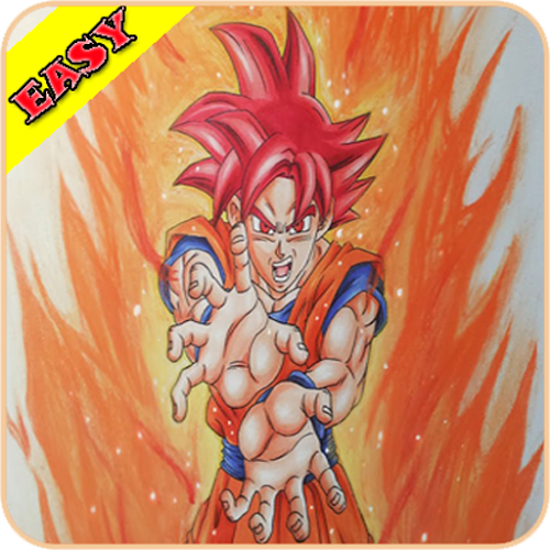 goku super saiyan god drawings easy