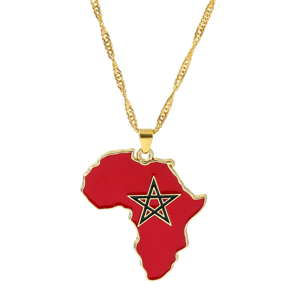 Collar con colgante africano Fashion Map Un accesorio de moda que celebra la herencia africana, ideal para looks elegantes y expresar tu estilo único.