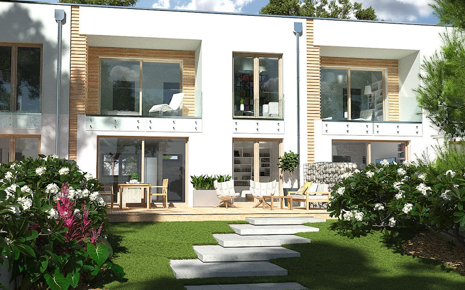 Wizualizacja 2 domu Ania 3 segmenty