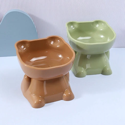Cat Bowl High Foot Dog Bowl 15°Neck Protector Cat Pet Food Water Bowls Non-Slip Pet Feeding Cup Pet Feeder Supplies