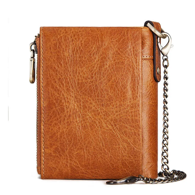 Neue Diebstahlschutz-Swipe-Wallet mit Kartenfach und Münzfach aus Crazy Horse Leder. Sicher und stilvoll unterwegs.