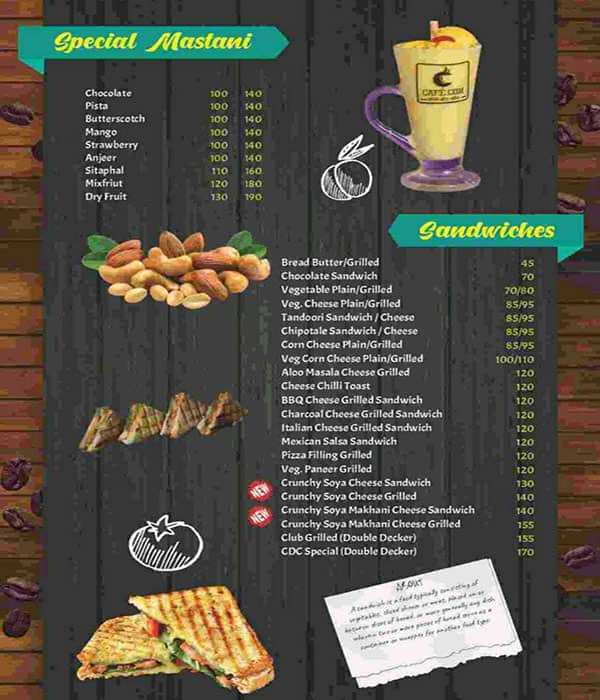 Cafe Dot Com menu 
