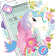 Rainbow Unicorn Theme,Cute Pink Rose Wallpaper icon