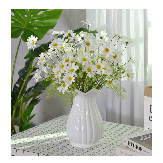 Hoa Cúc Họa Mi - 1 Cành 5 Bông - Hoa Giả Giống Thật - Decor Trang Trí, Phụ Kiện Chụp Ảnh