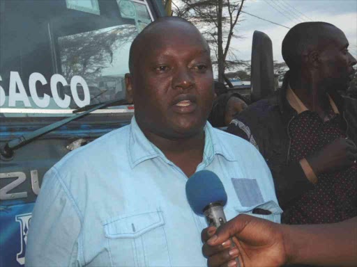 C BET Sacco vice chairman Wandore Chege adressing journalists at Buruburu police station on Saturday 17th September 2016/JOSEPH NDUNDA