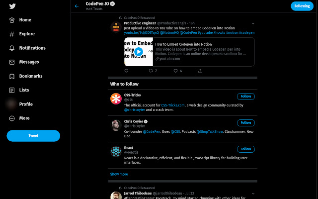 Better Twitter Experience chrome extension
