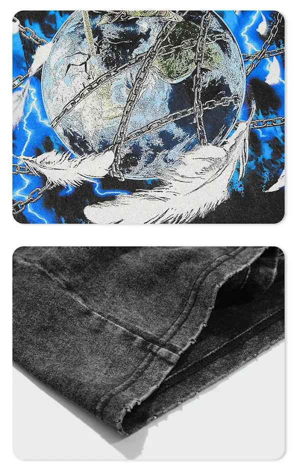 Camiseta de manga corta para hombre con estampado vintage desgastado, cómoda y con estilo retro. Ideal para uso diario casual.