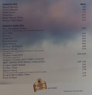 Cheers menu 