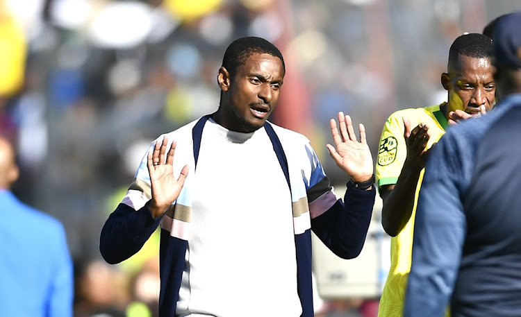 Mamelodi Sundowns coach Rulani Mokwena during the Nedbank Cup semifinal against Stellenbosch FC at Danie Craven Stadium in Stellenbosch on Sunday.