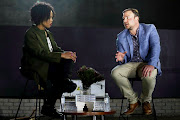 'Gangster State' author Pieter-Louis Myburgh talks to Red Tlhabi at the launch of his  book at the V&A Waterfront in Cape Town on April 17 2019.