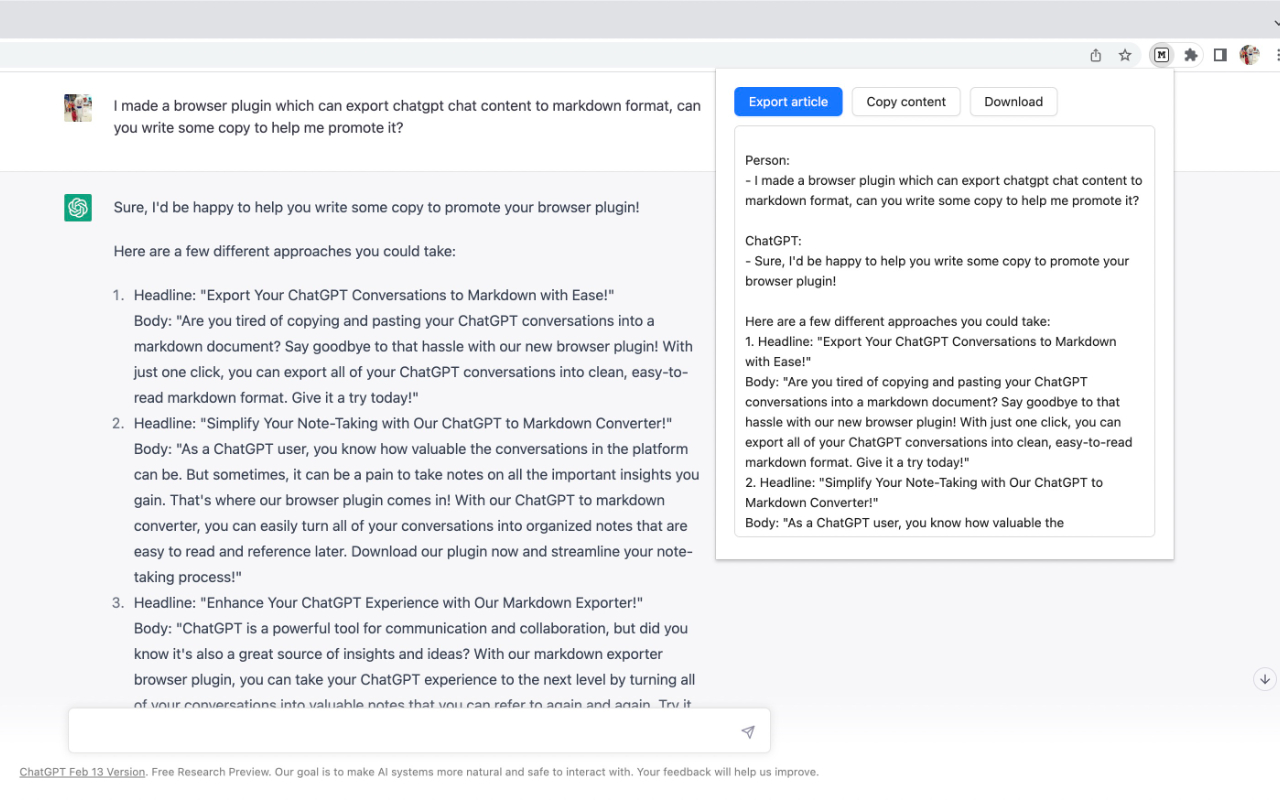 ChatGPT to Markdown Preview image 3