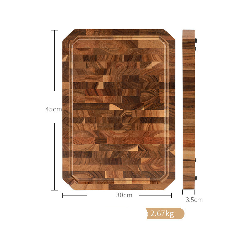 Acacia houten snijplank, duurzaam en stijlvol voor snijden, hakken en serveren van voedsel. Ideaal voor keuken en thuis.
