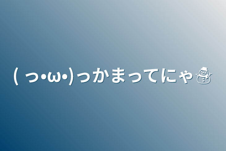 「( っ•ω•)っかまってにゃ☃」のメインビジュアル