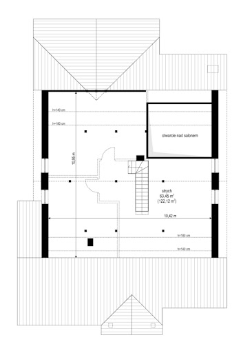 Parterowy wąski 2 - Rzut strychu