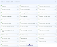 Size Zero Cafe & Restaurant menu 3