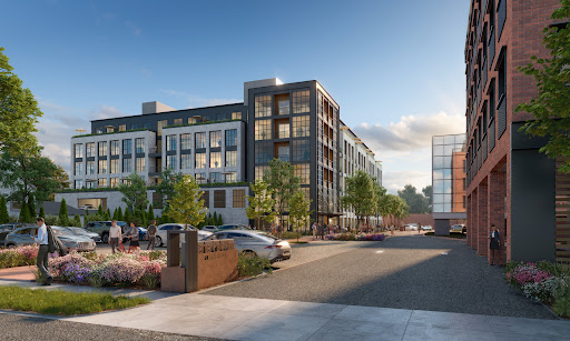 Modern building with parking and trees - Prestige apartment / penthouse for sale in West Hartford, 2 bedrooms