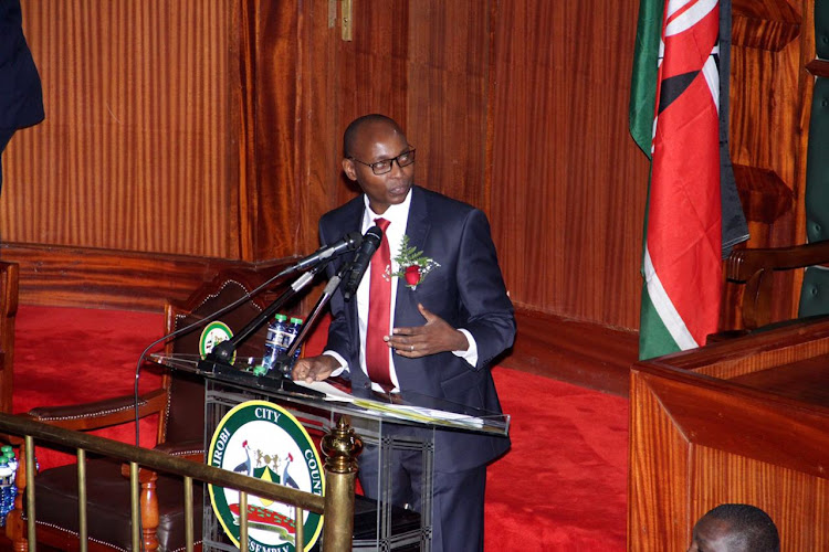 Finance CEC Charles Kerich at the county assembly on June 25, 2019 during the budget reading.