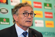 Guy Novès head coach of France attends a press conference.