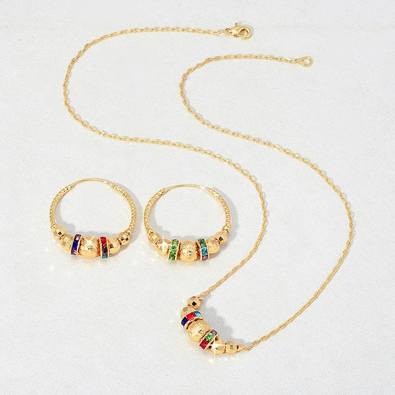 Title 7, Bunte Perlen Schmuck Halskette Ohrringe zweitei...