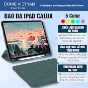 Bao Da Thông Minh Cho Ipad Phiên Bản Có Khay Đựng Bút Chính Hãng Donie 100% Viền Silicon