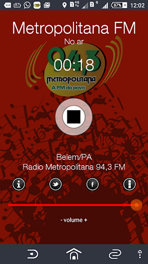 Rádio Metropolitana 94,3 Screen 2