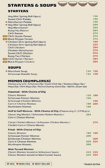 Chinese Wok menu 