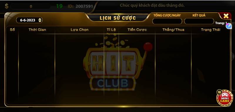 cách cược Keno Hit Club