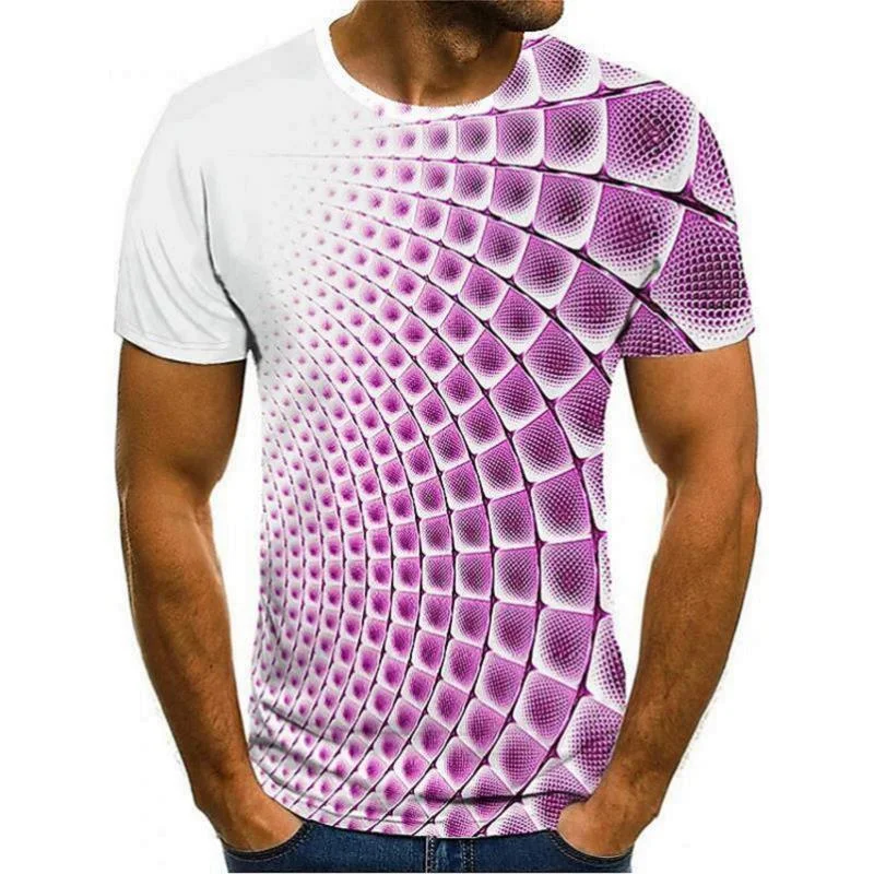 T-shirt da uomo casual con stampa 3D a manica corta, perfetto per un look moderno e confortevole. Traspirante e alla moda, ideale per l'uso quotidiano.