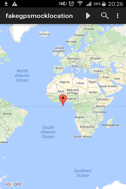 Android application FAKE GPS MOCK LOCATION screenshort