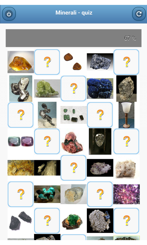Android application Minerals - quiz screenshort